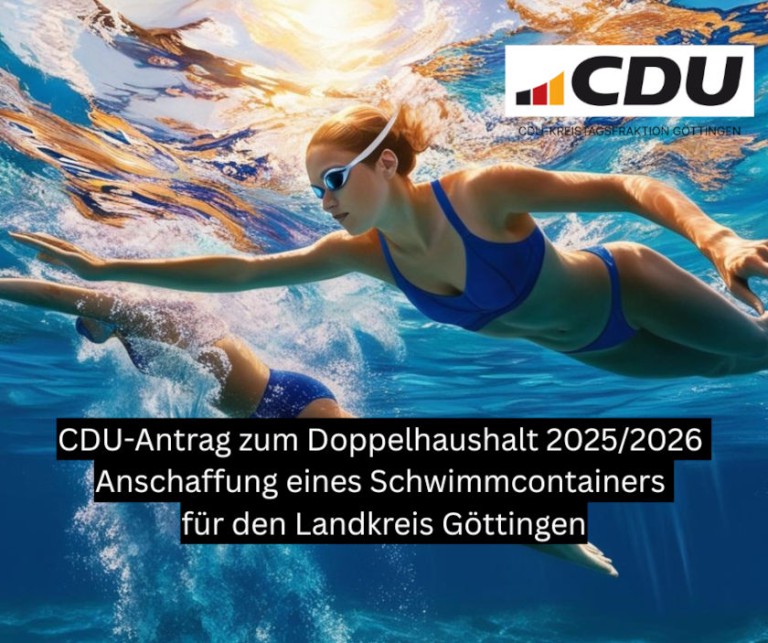 CDU-Antrag zum Doppelhaushalt 20252026 Anschaffung eines Schwimmcontainers für den Landkreis Göttingen